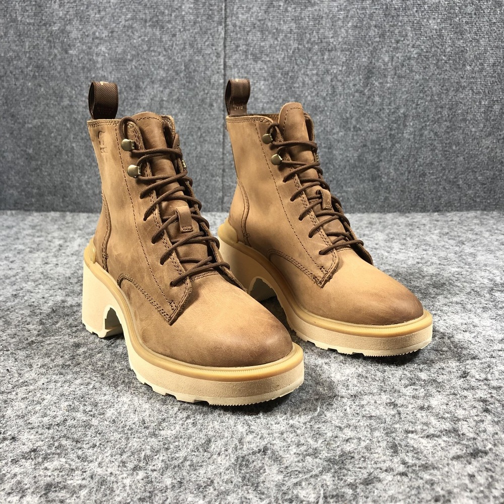 Sorel Platform Boots Womens 5 Brown Leather Lace Up Ankle Boots NL4875-261
